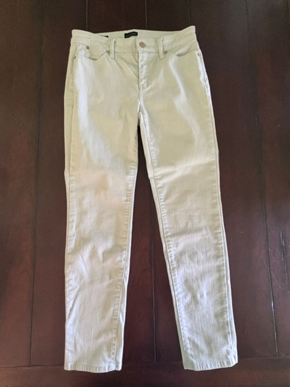 Talbots Slim Ankle Jeans Womens 4 Mint Green Stretch Denim 28" Inseam